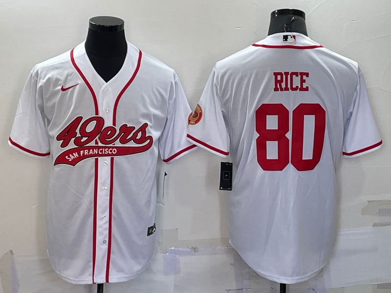 Men San Francisco 49ers #80 Rice White 2022 Nike Co branded NFL Jerseys->san francisco 49ers->NFL Jersey